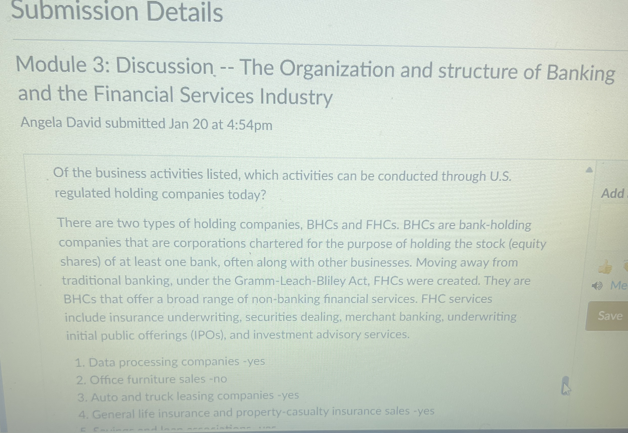 Submission Details Module 3 : Discussion - - The