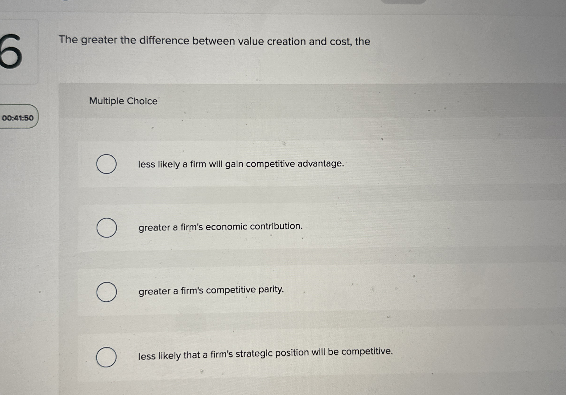The greater the difference between value creation