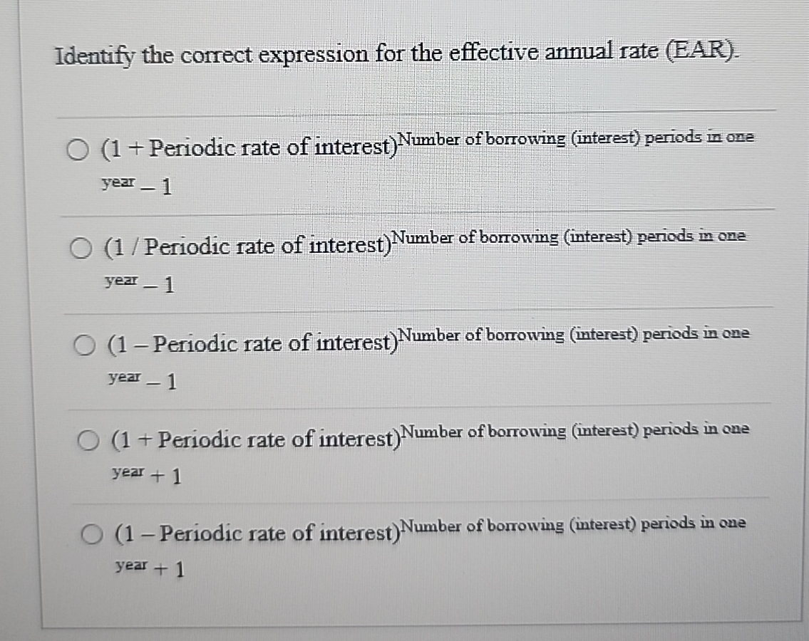 Identify the correct expression for the effective