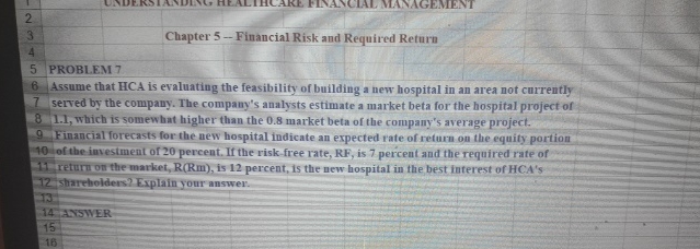 Chapter 5 - Financial Risk and Required Return