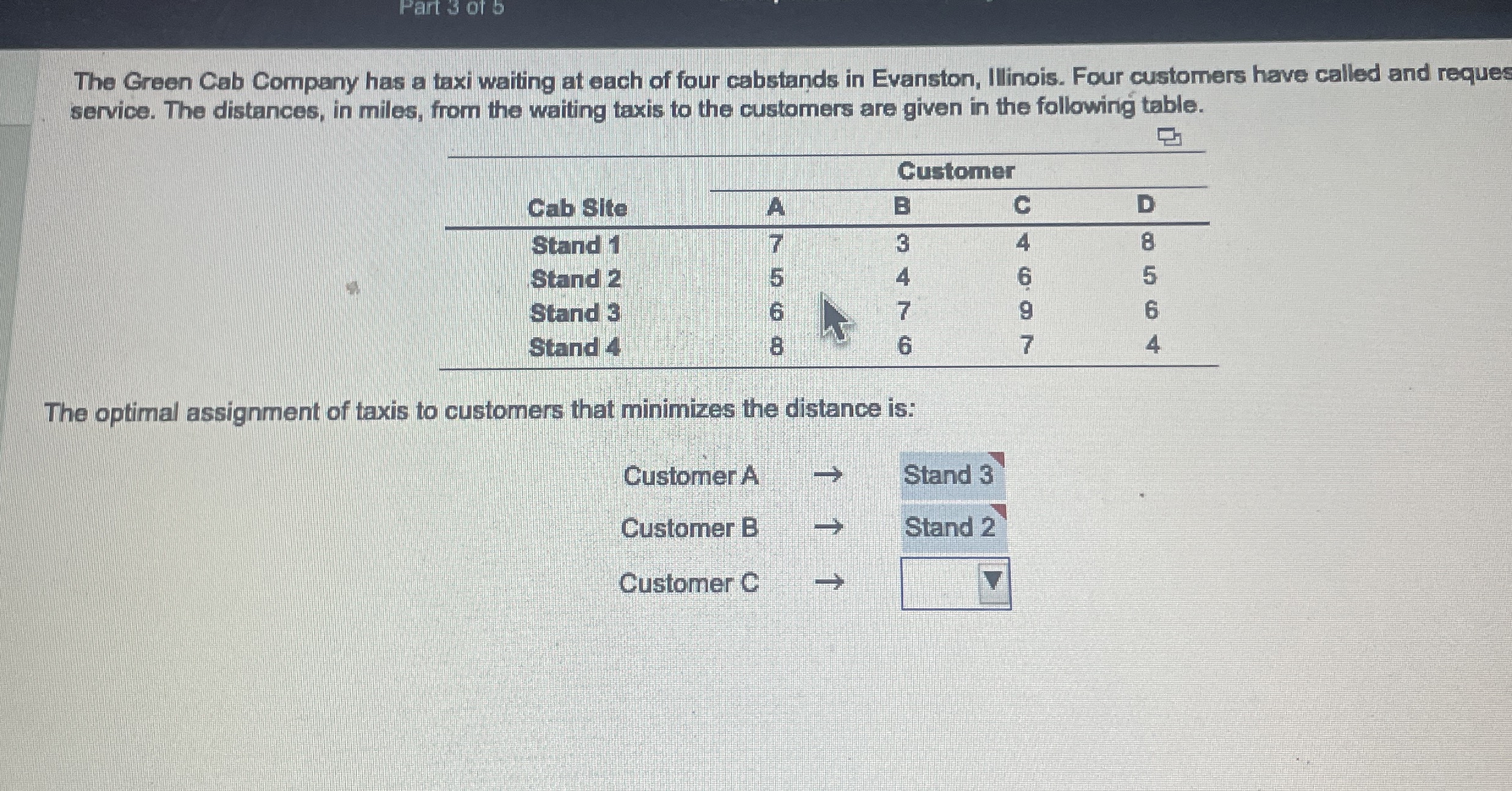 Solve customer c and d