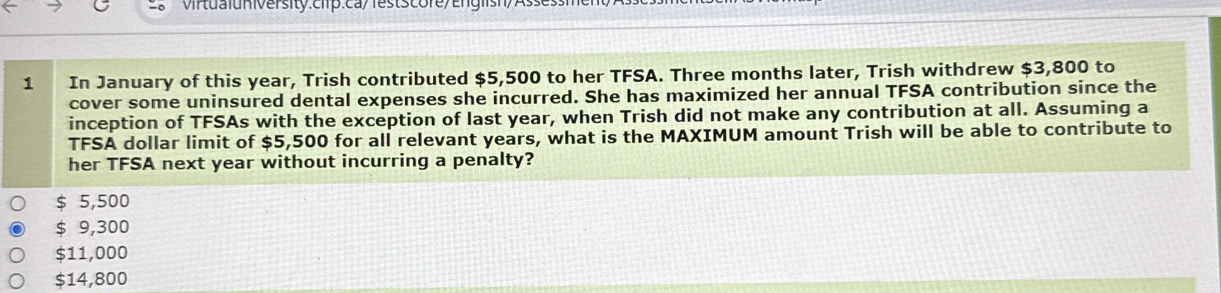 1 In January of this year, Trish contributed $ 5