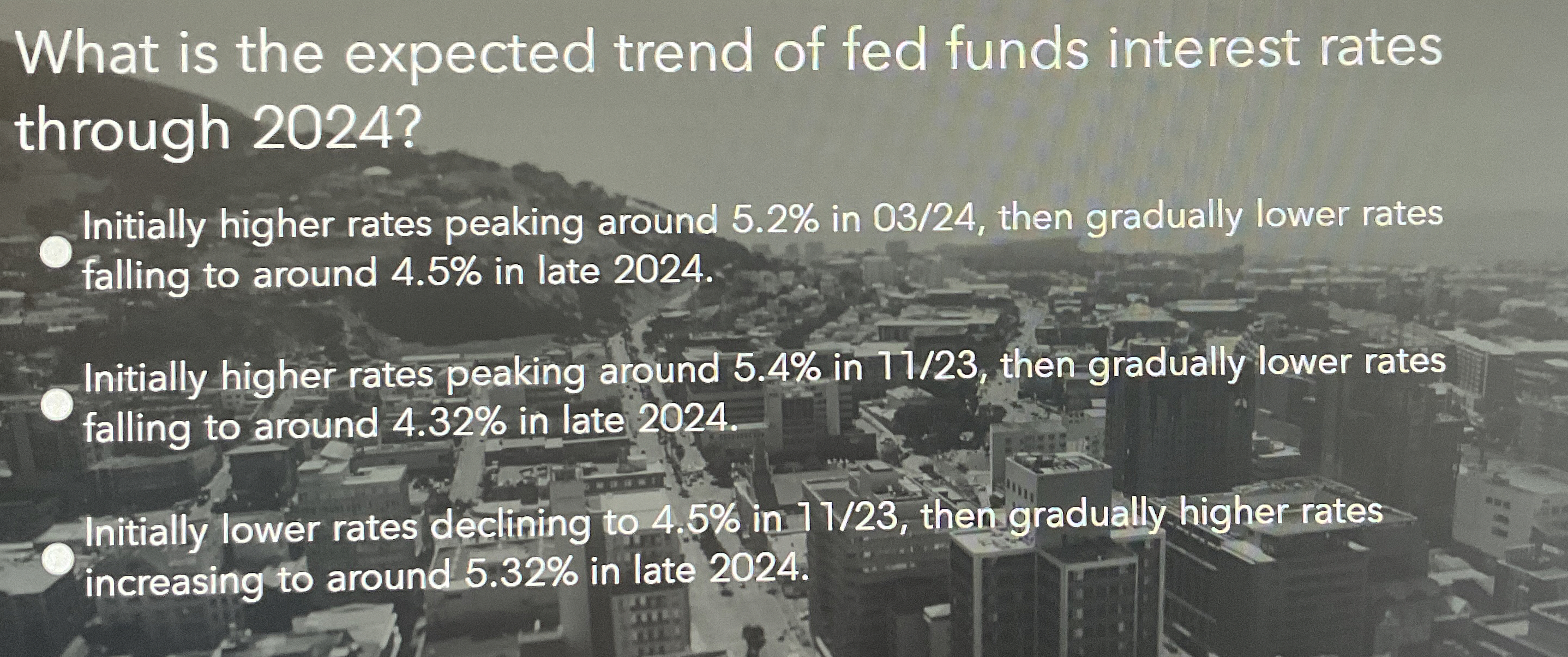 What is the expected trend of fed funds interest
