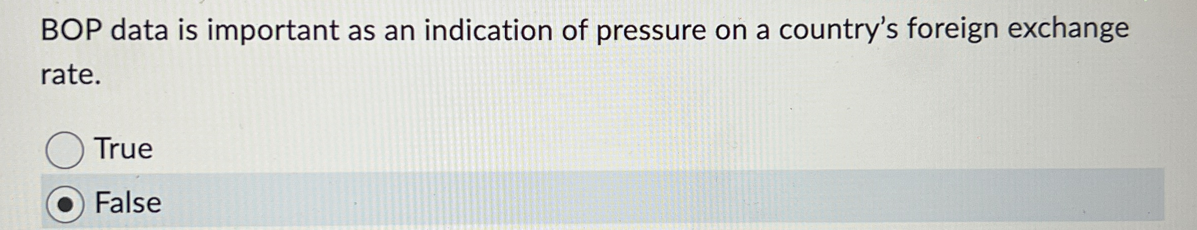 BOP data is important as an indication of