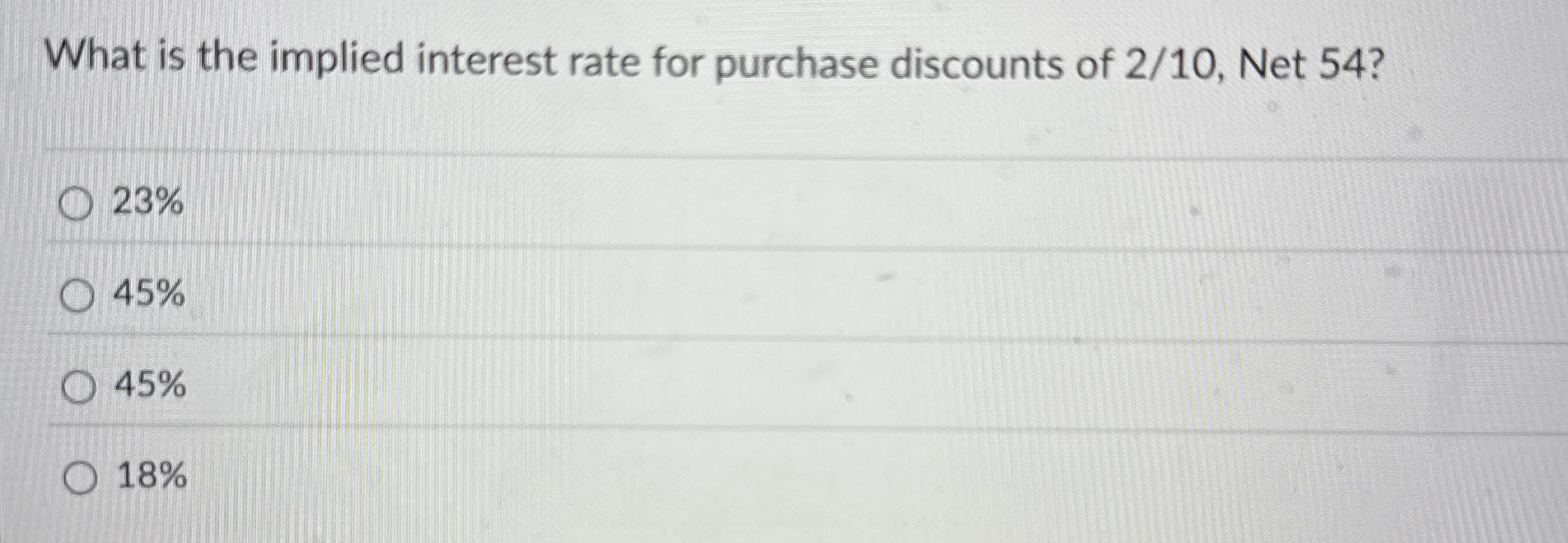 What is the implied interest rate for purchase
