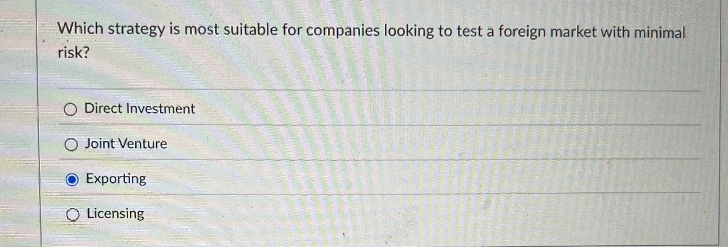 Which strategy is most suitable for companies