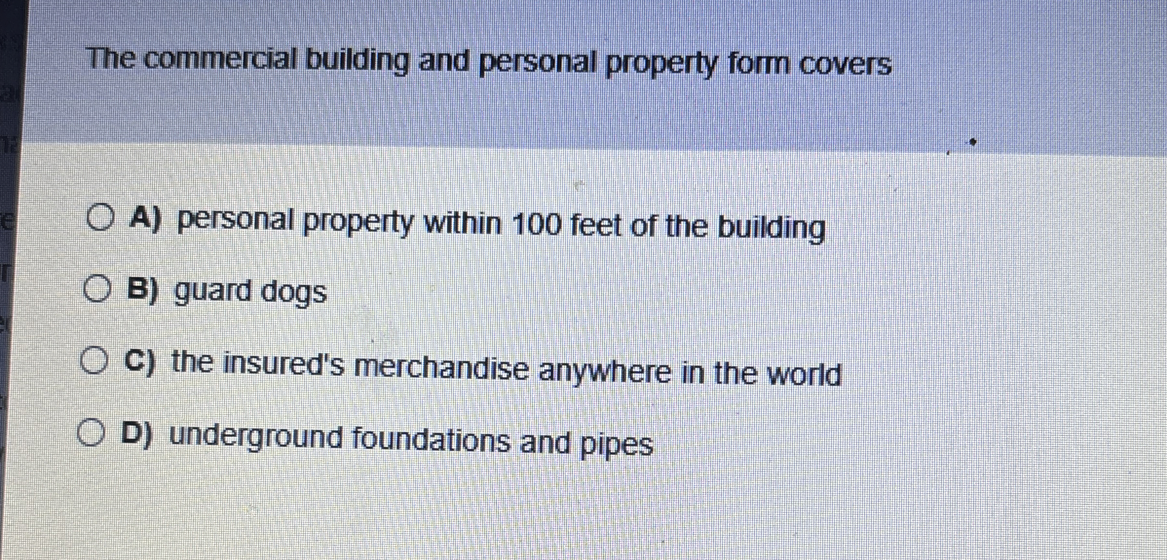 The commercial building and personal property
