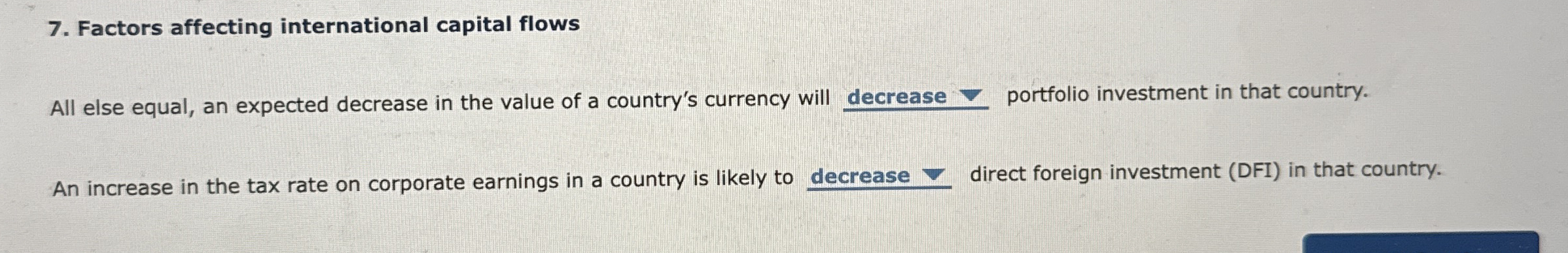 Factors affecting international capital flows All