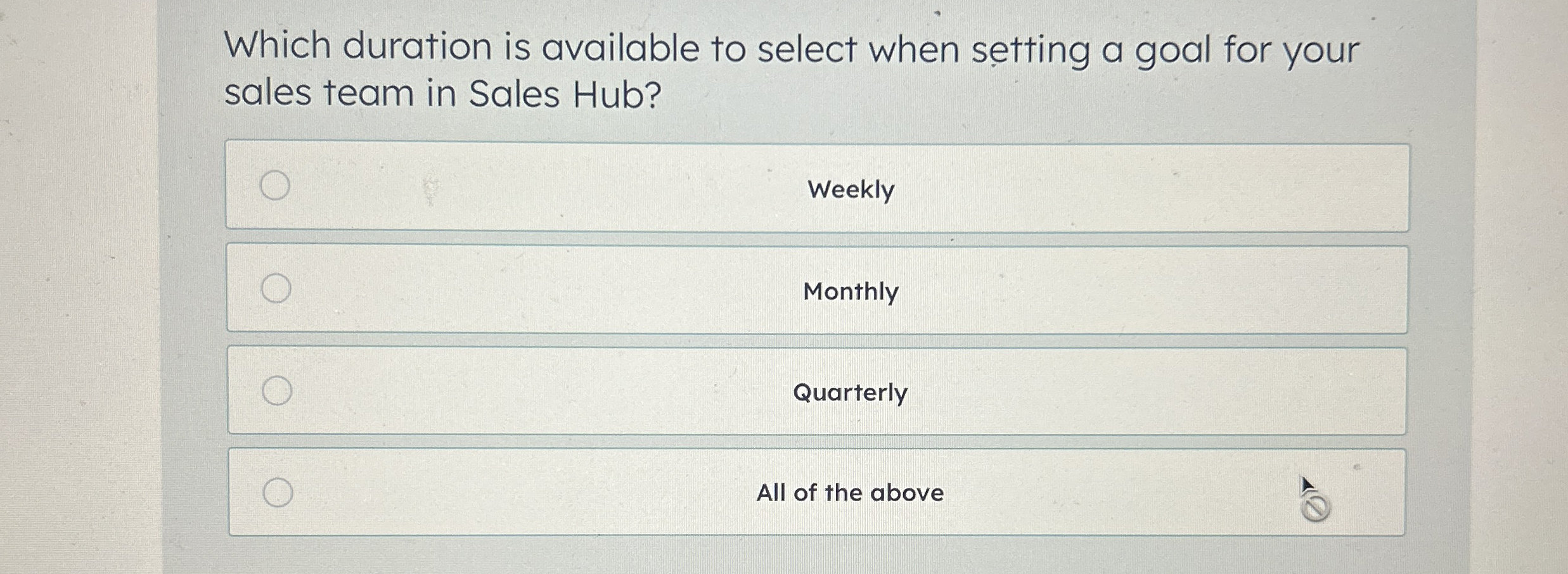 Which duration is available to select when