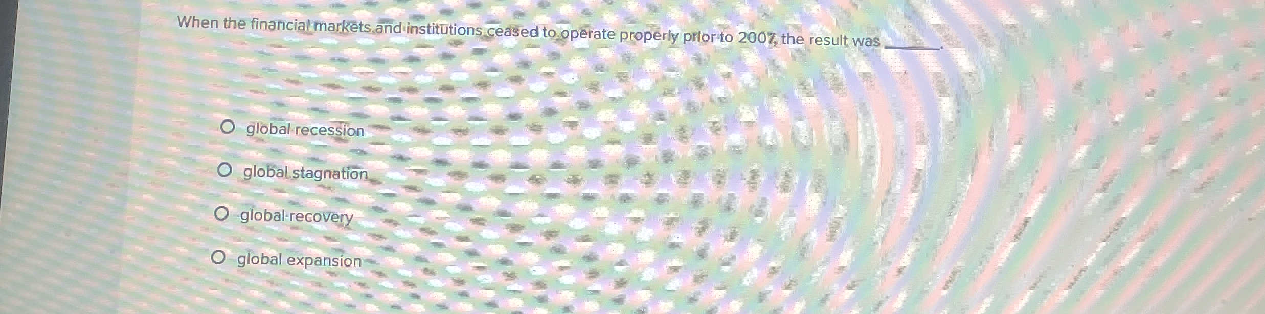 When the financial markets and institutions