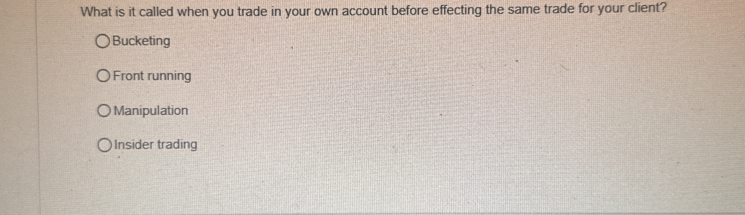 What is it called when you trade in your own