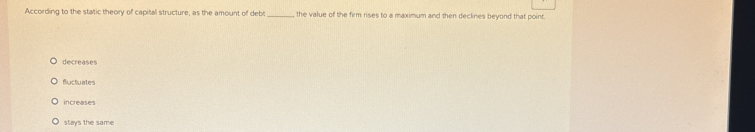 According to the static theory of capital