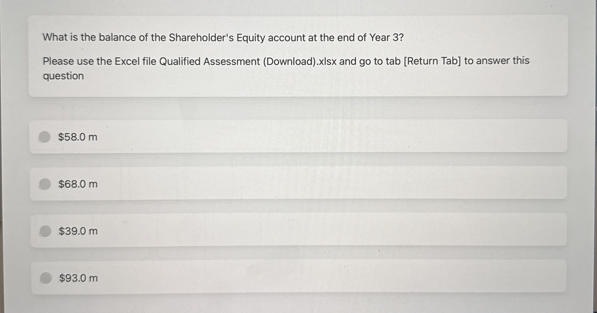 What is the balance of the Shareholder's Equity