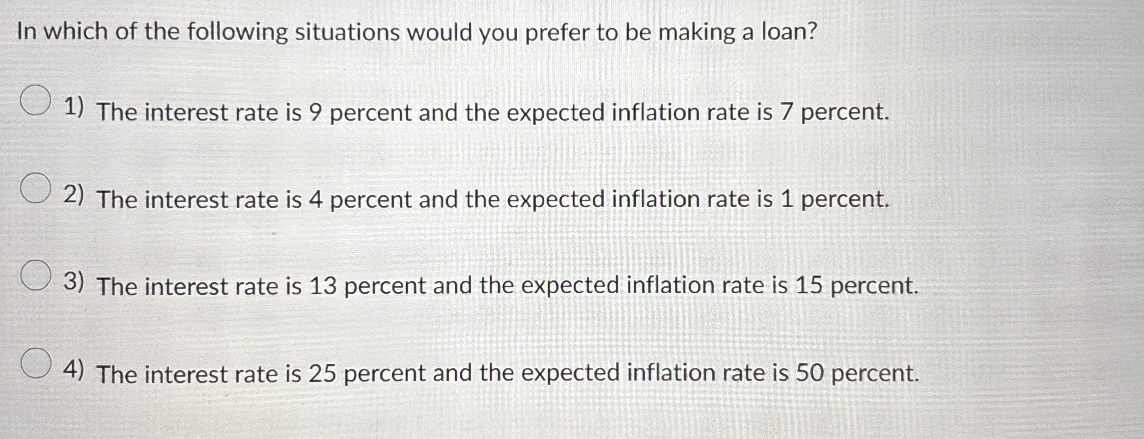 In which of the following situations would you