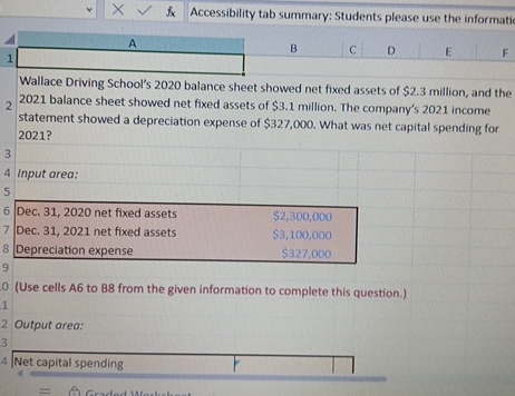 Sx Accessibility tab summary: Students please use
