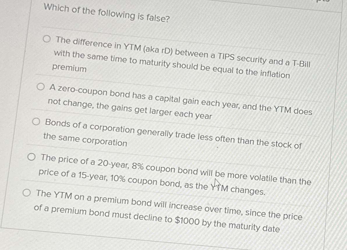 Which of the following is false? The difference