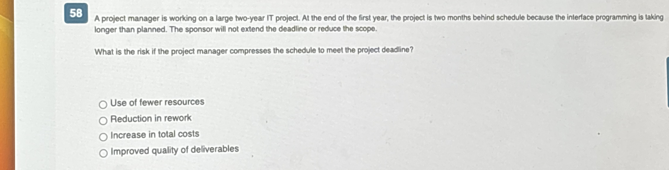 A project manager is working on a large two -