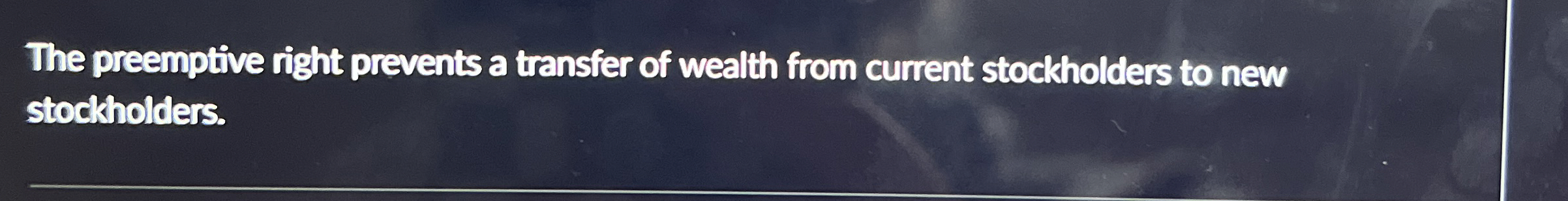 The preemptive right prevents a transfer of