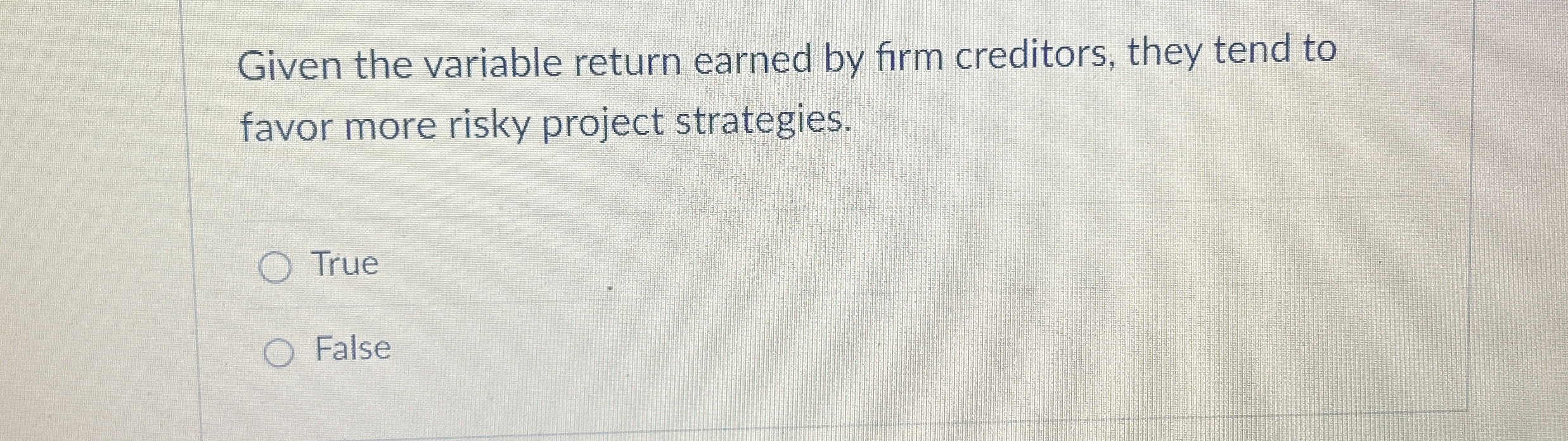Given the variable return earned by firm