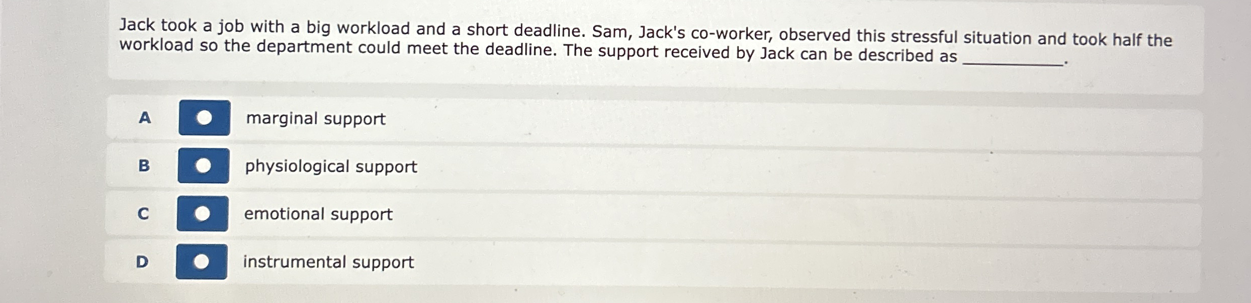 Jack took a job with a big workload and a short