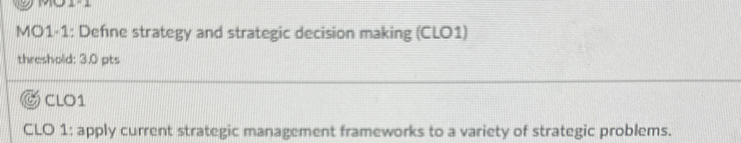 MO 1 - 1 : Define strategy and strategic decision