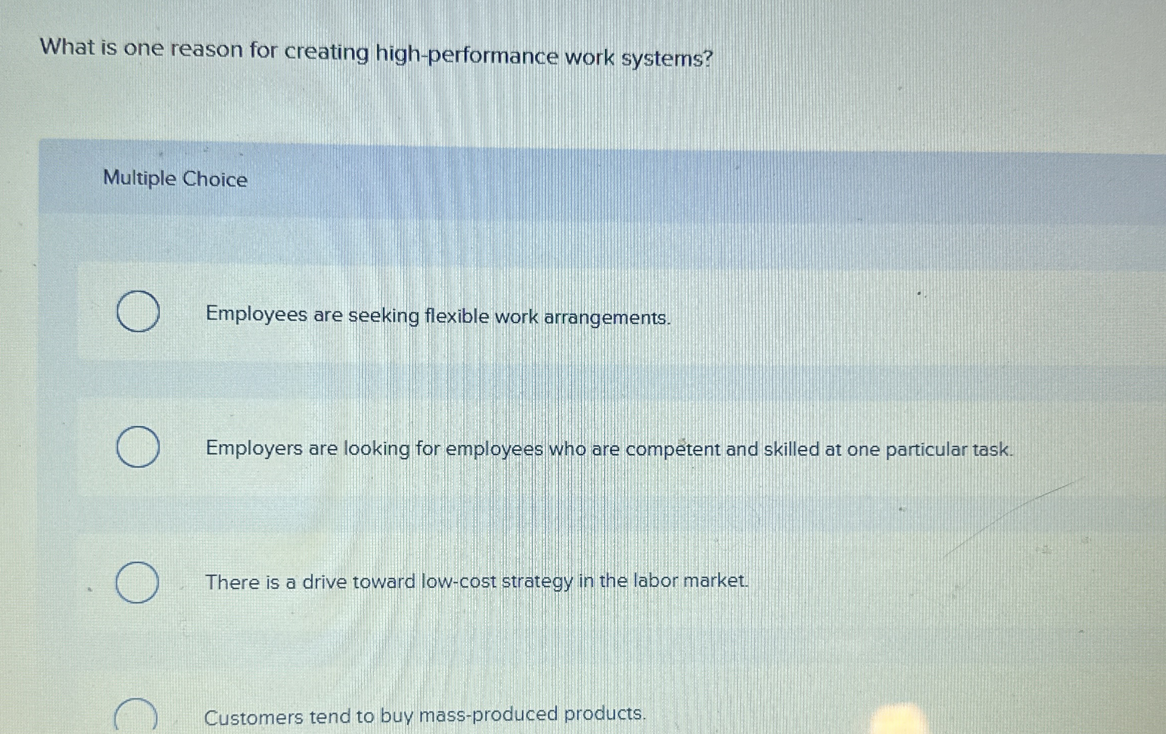 What is one reason for creating high -