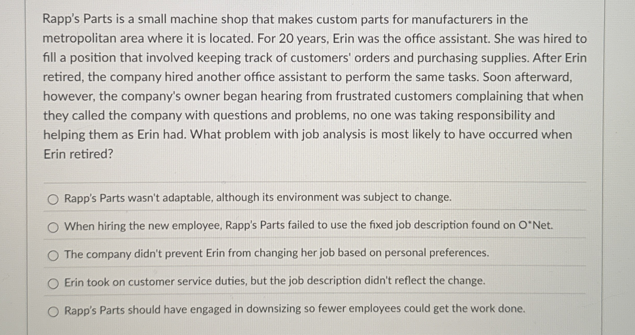 Rapp's Parts is a small machine shop that makes