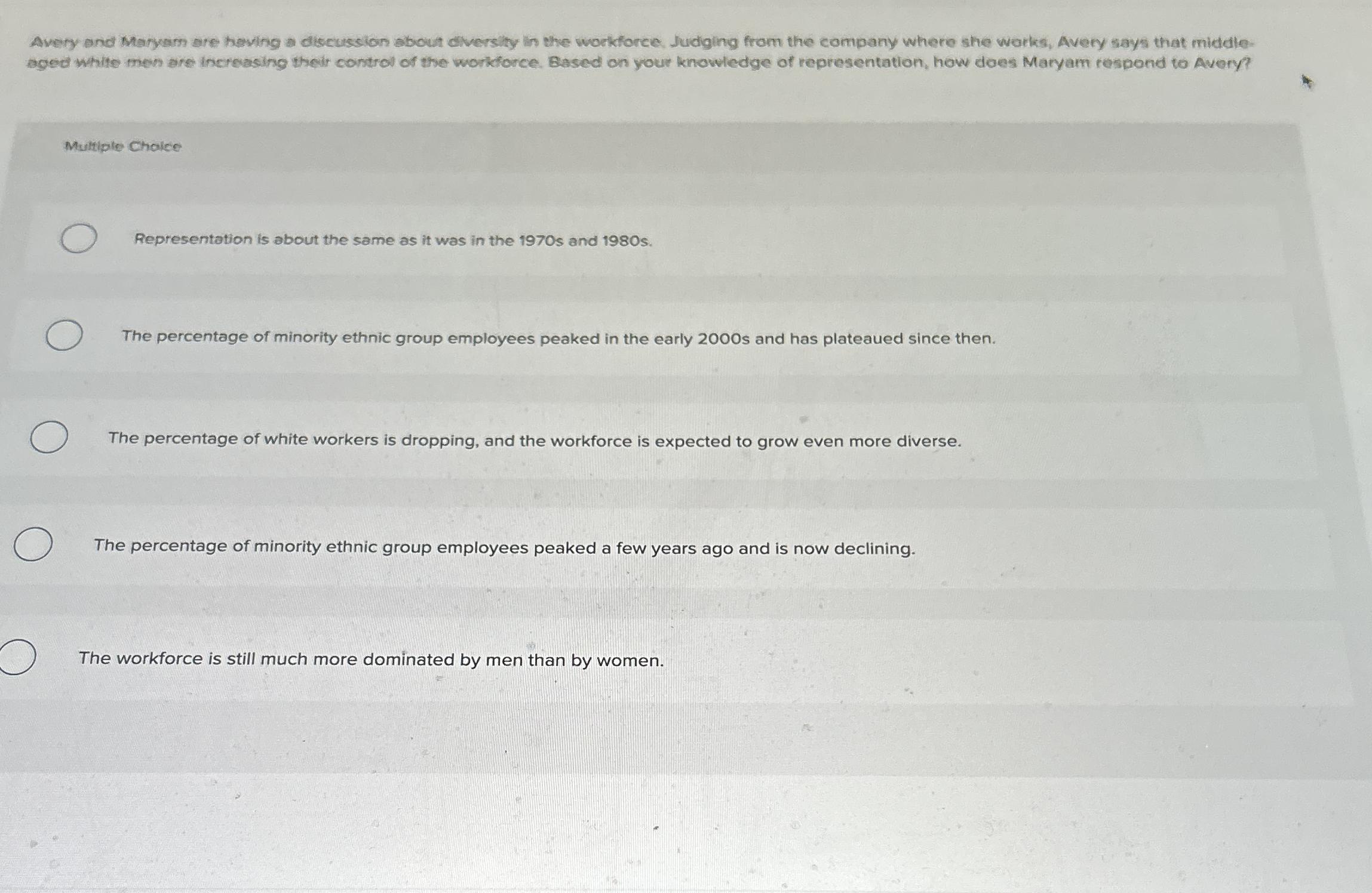 Avery and Maryam are hewing a discussion about