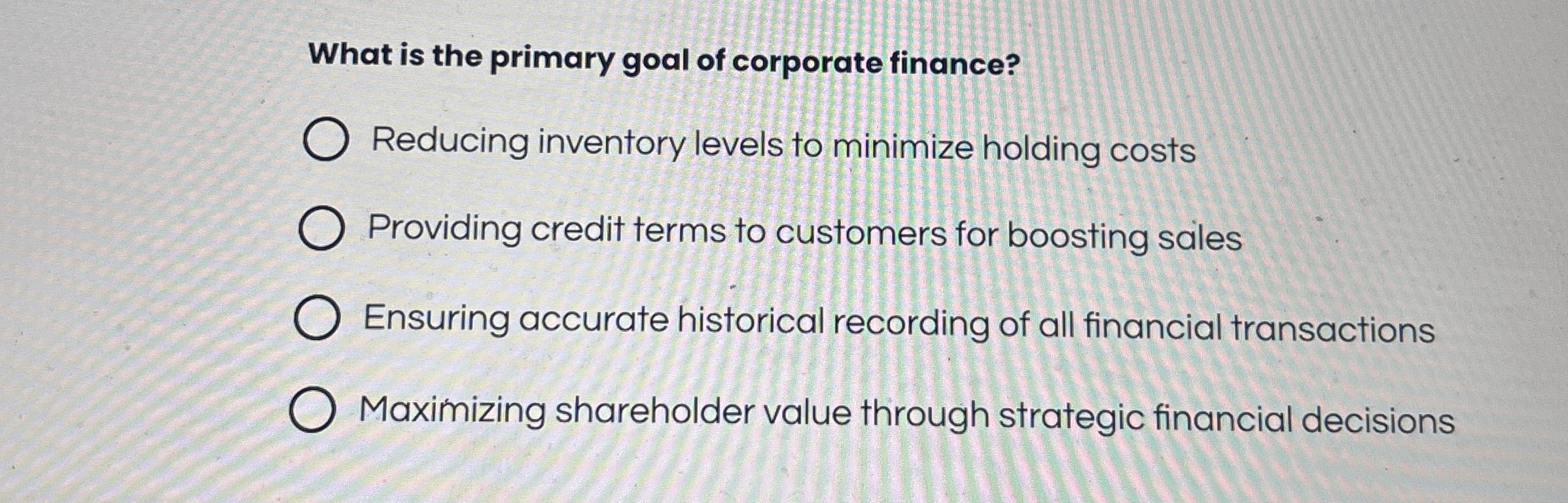 What is the primary goal of corporate finance?
