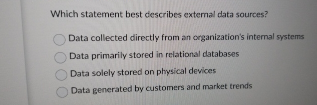 Which statement best describes external data