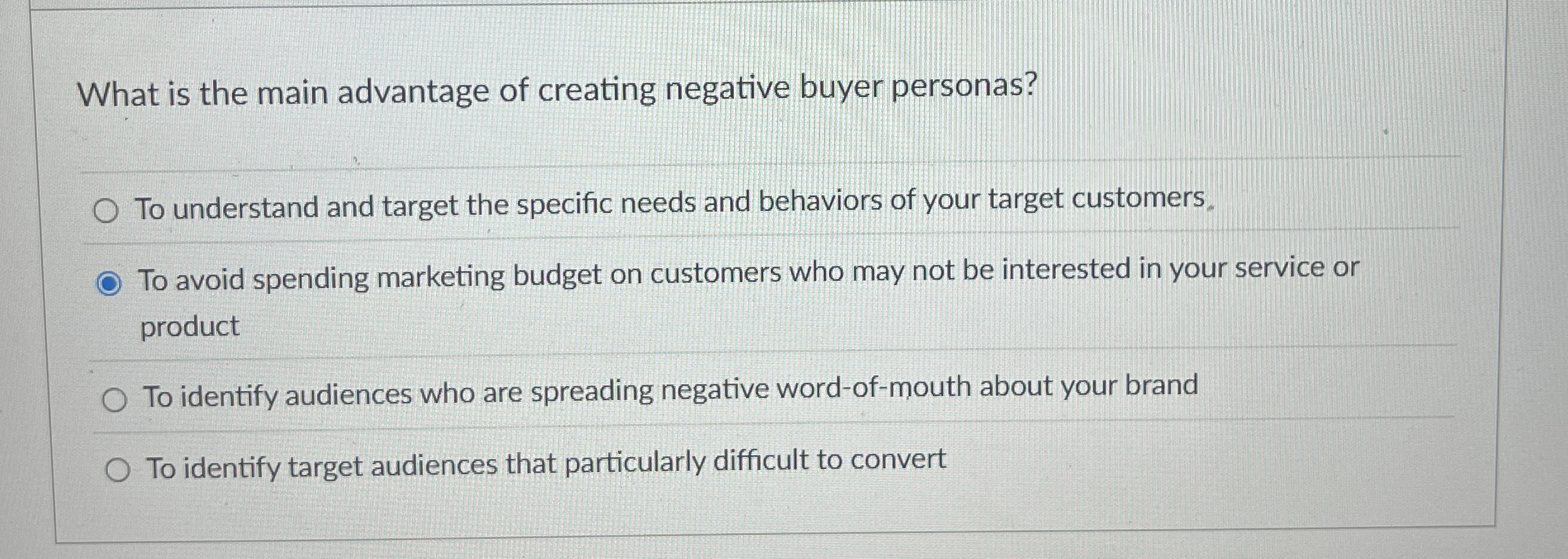 What is the main advantage of creating negative