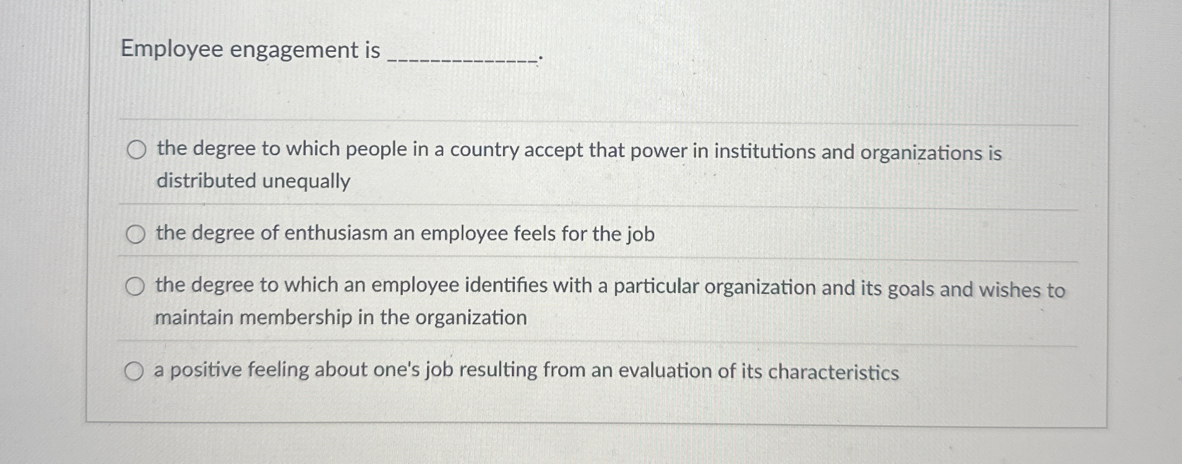 Employee engagement is the degree to which people