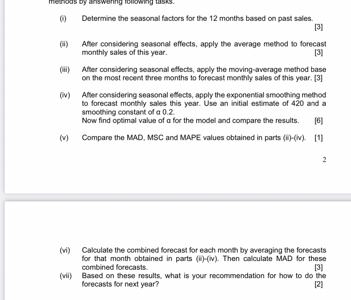 \ table [ [ , Past Sales, ] , [ Month , Year 1 ,