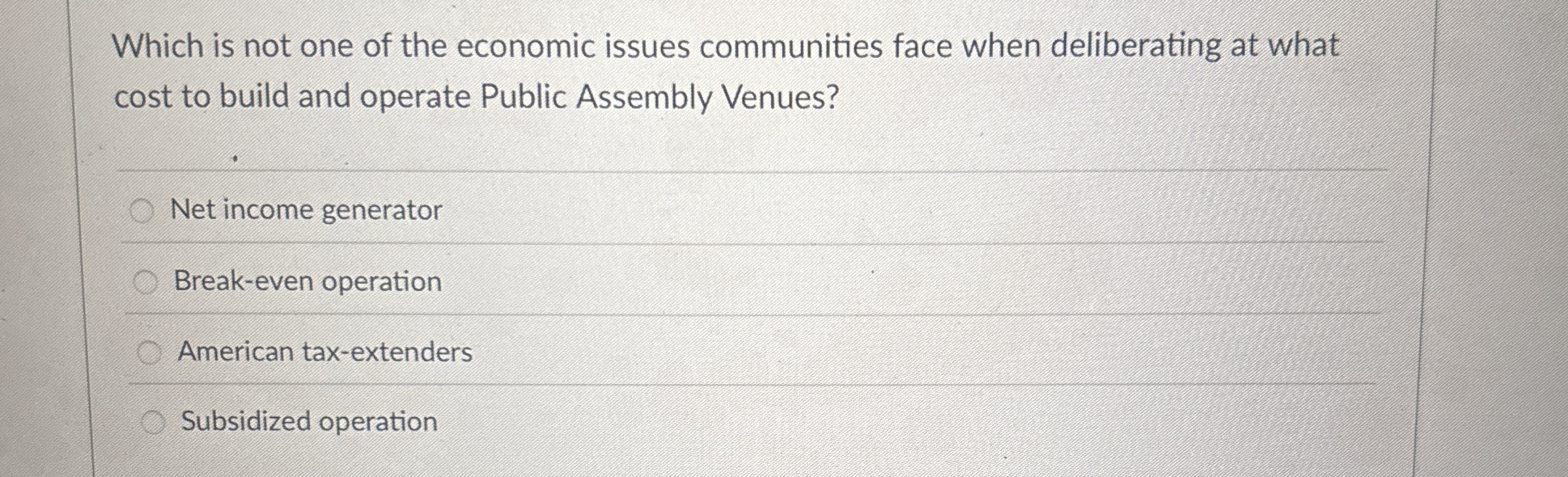 Which is not one of the economic issues