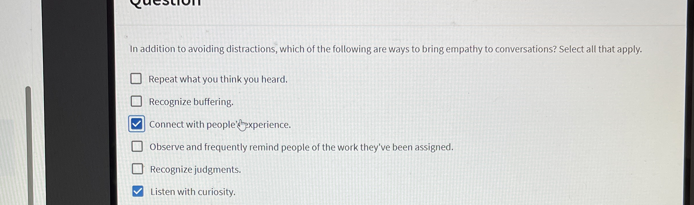 In addition to avoiding distractions, which of