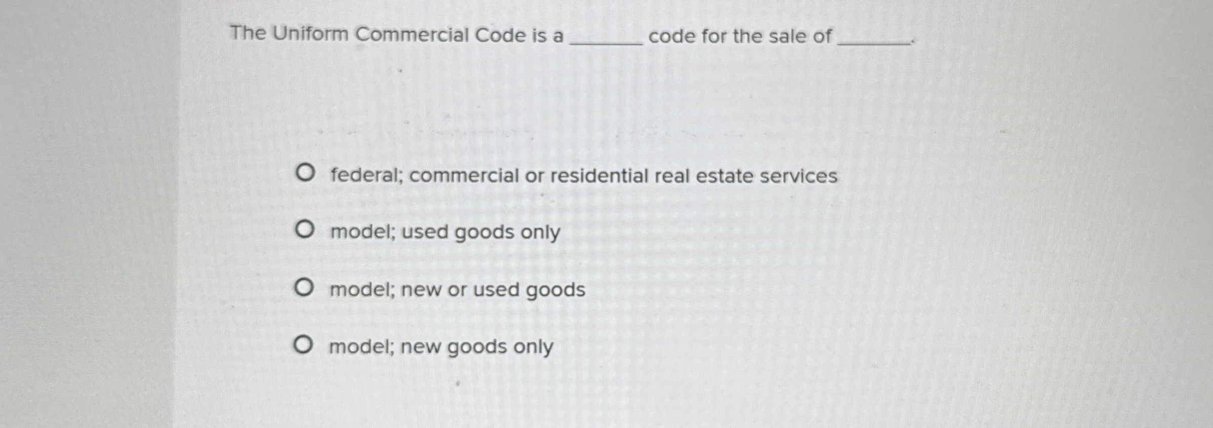The Uniform Commercial Code is a code for the