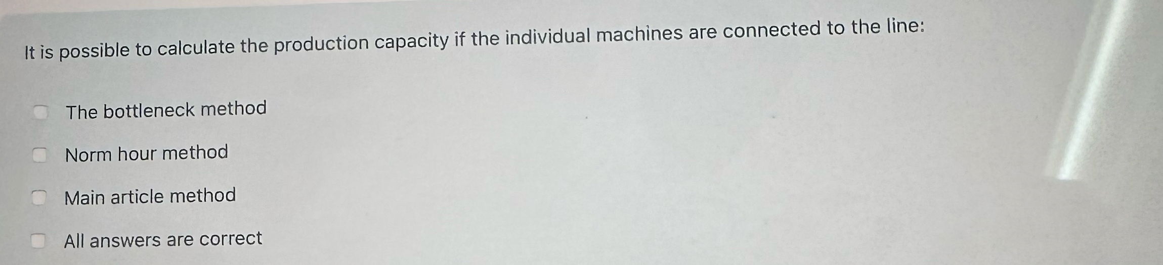 It is possible to calculate the production