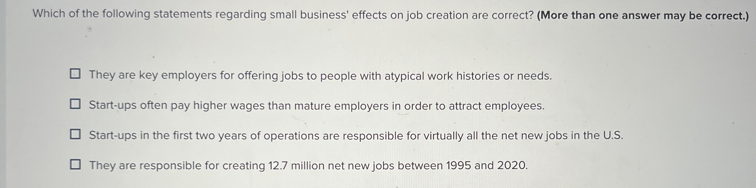 Which of the following statements regarding small