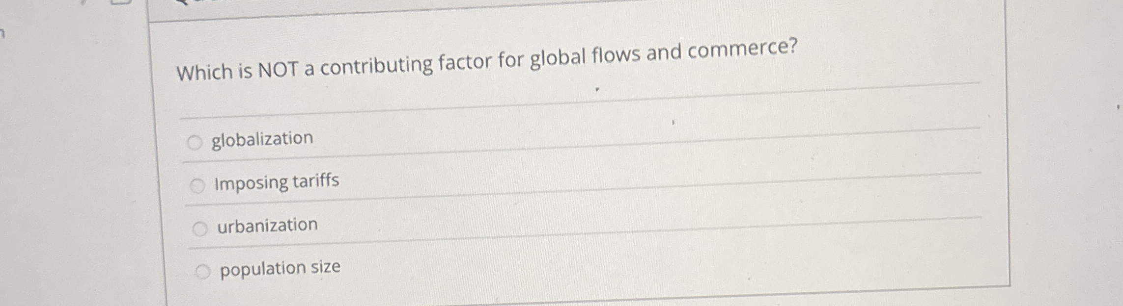 Which is NOT a contributing factor for global