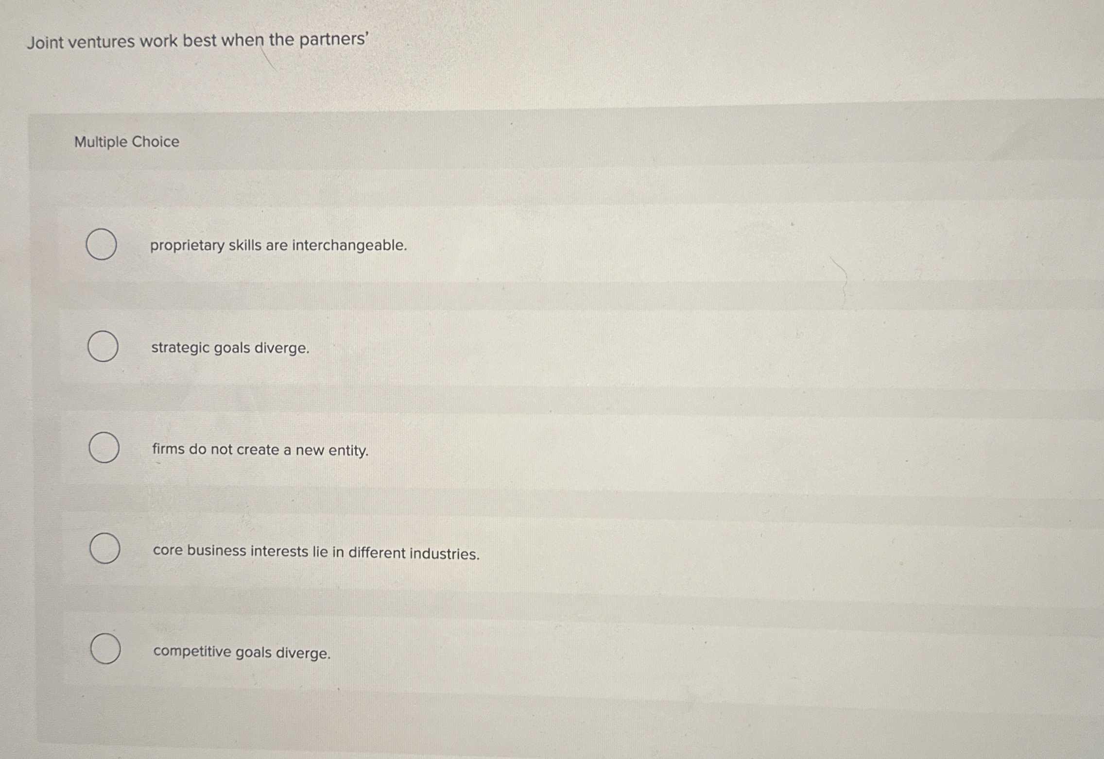 Joint ventures work best when the partners'