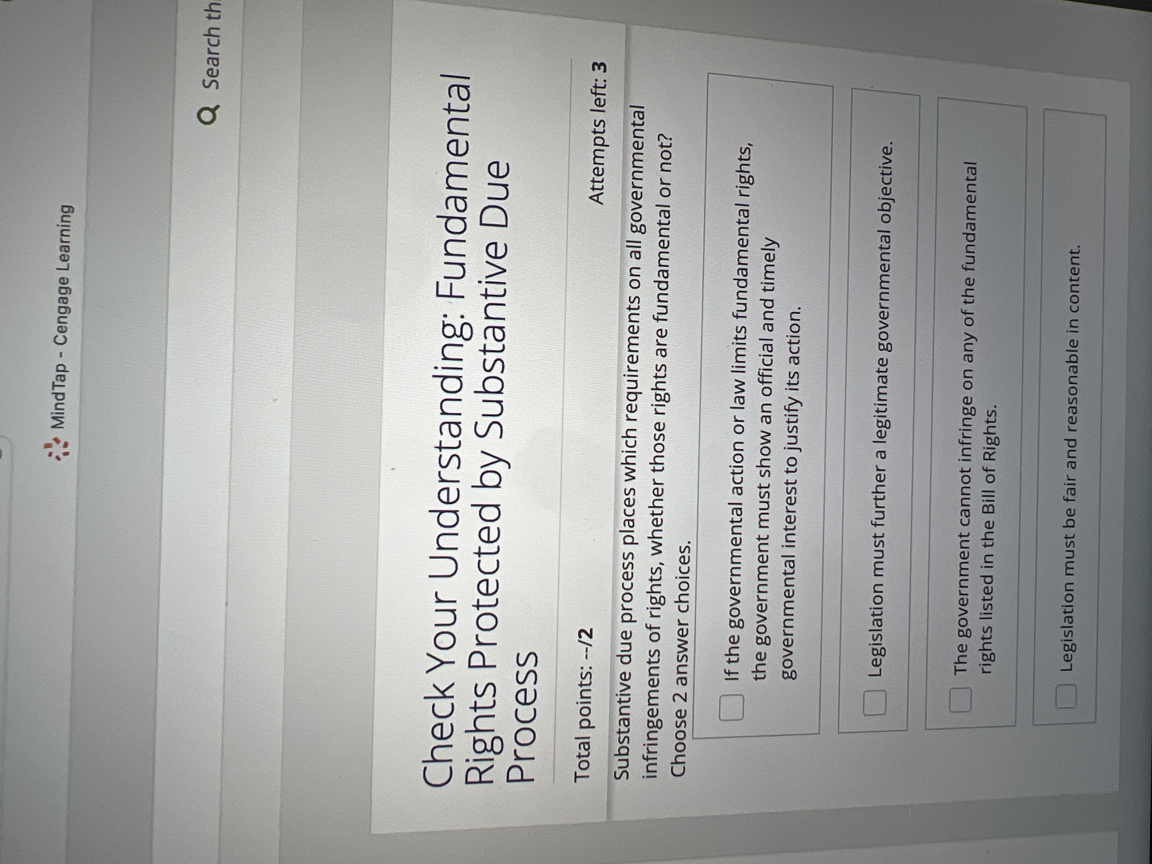 Check Your Understanding: Fundamental Rights