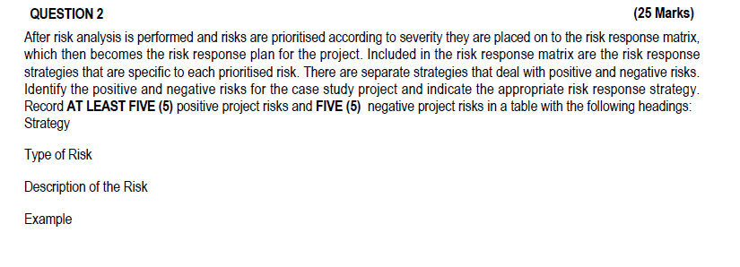 QUESTION 2 After risk analysis is performed and