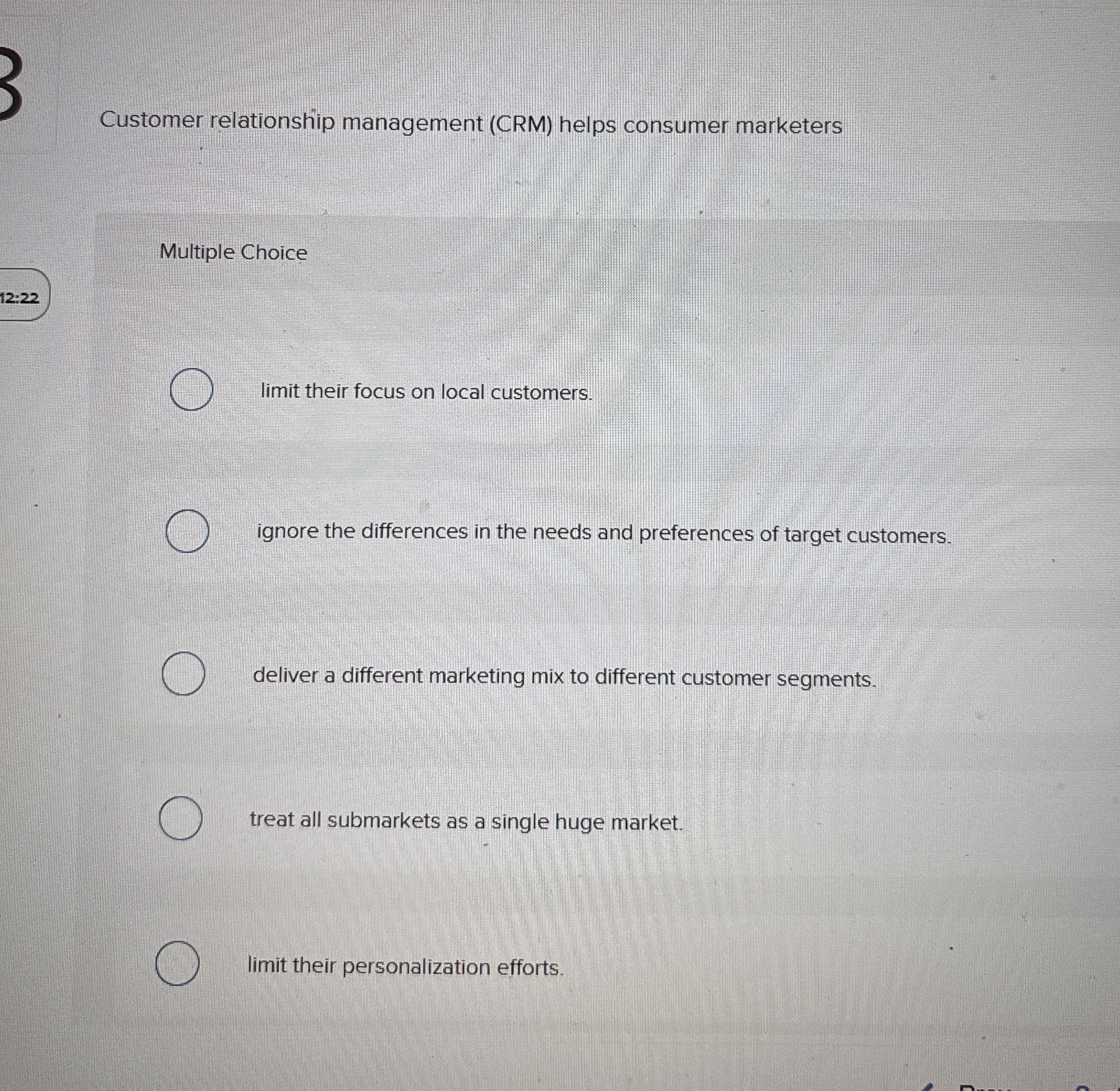 Customer relationship management ( CRM ) helps