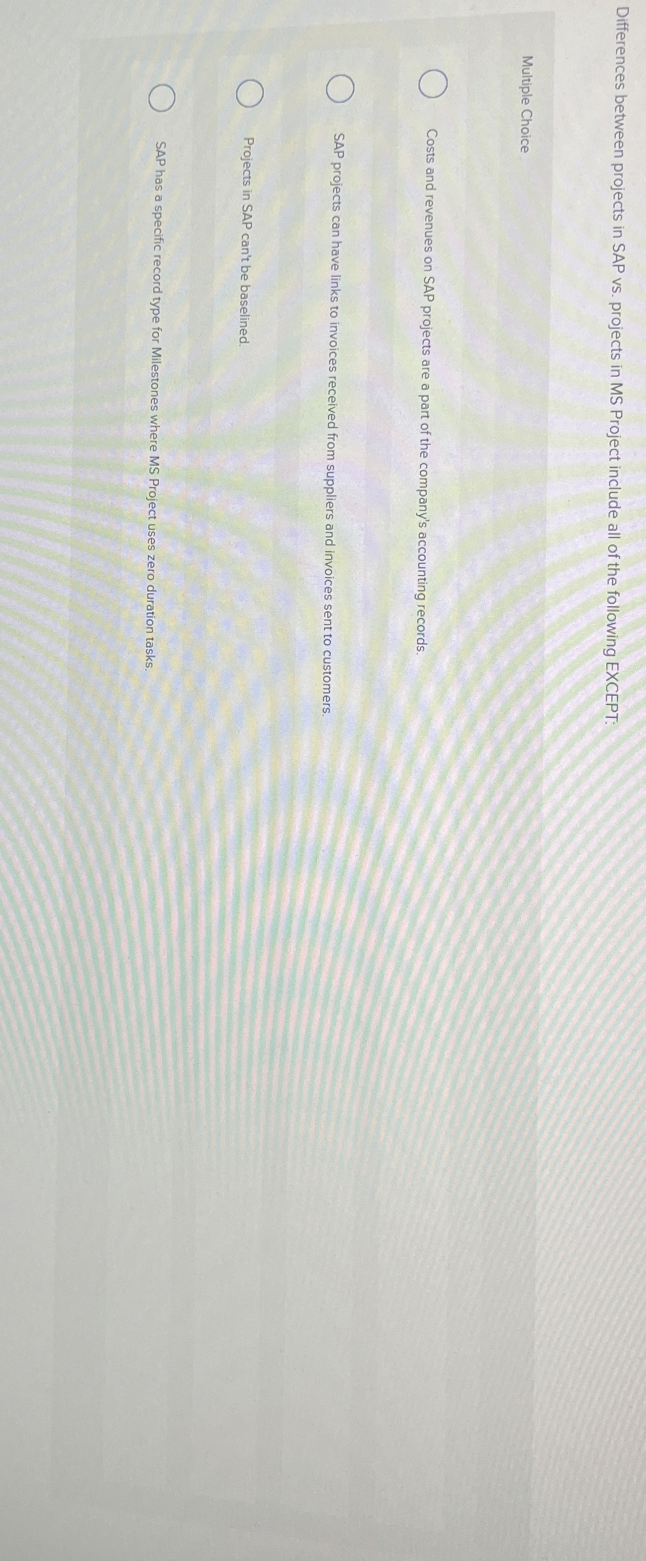 Differences between projects in SAP vs . projects