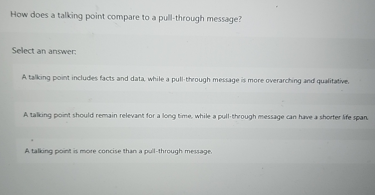 How does a talking point compare to a pull -