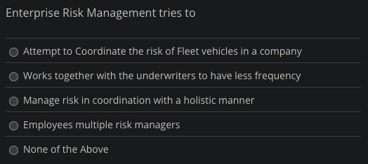 Enterprise Risk Management tries to Attempt to
