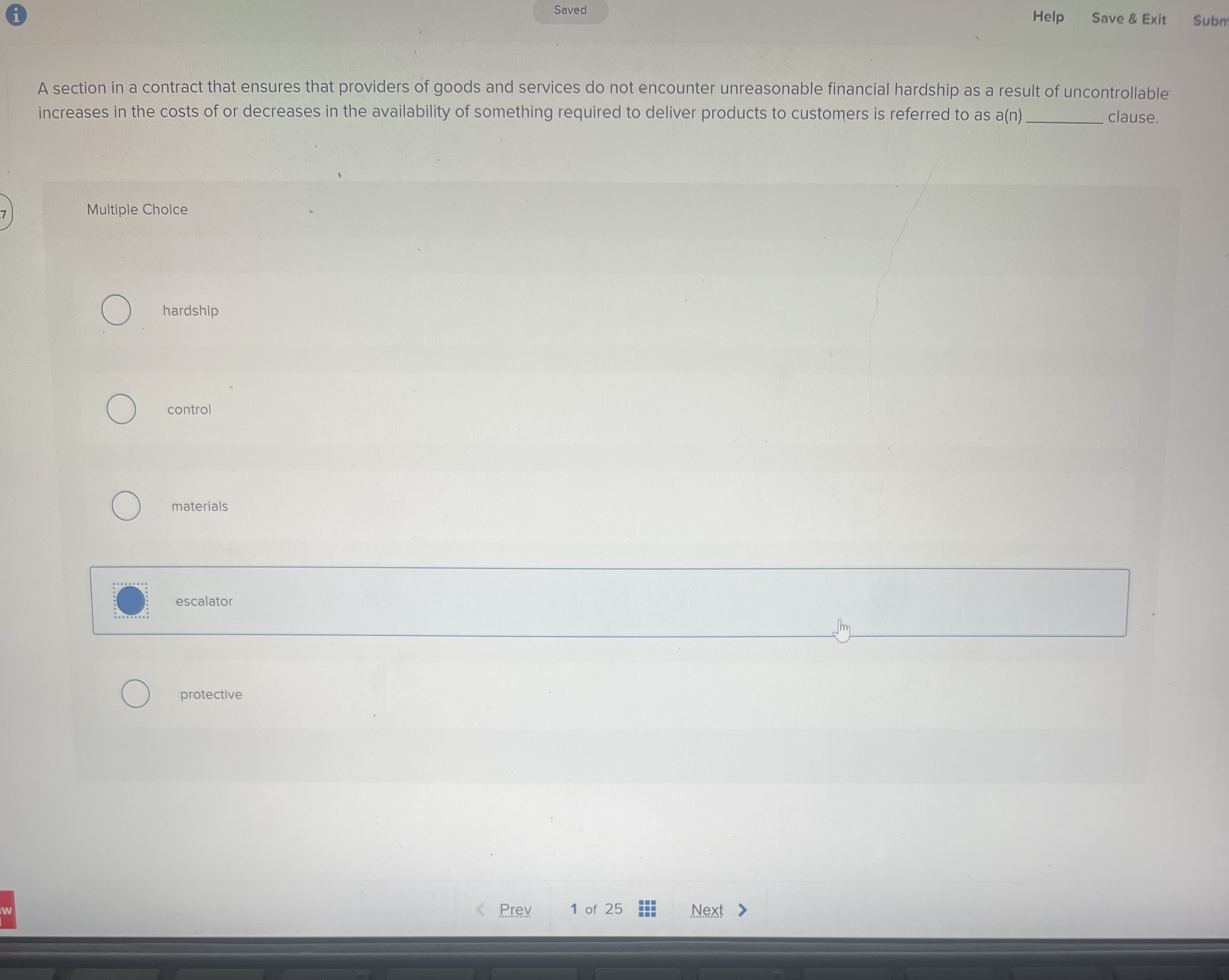 i Saved Help Save & Exit Subr A section in a