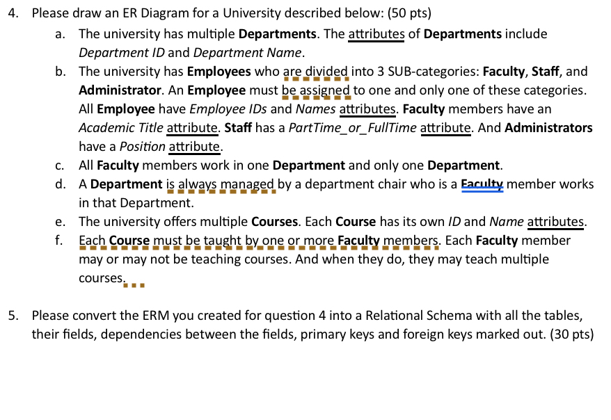 Help anwser parts 4 and 5 .