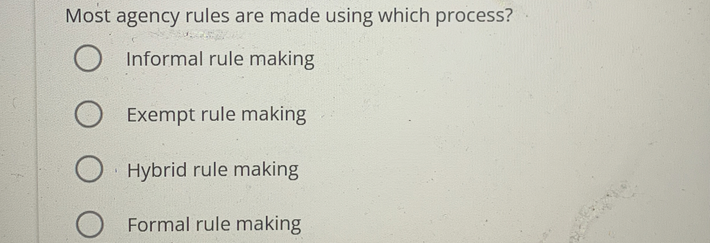 Most agency rules are made using which process?