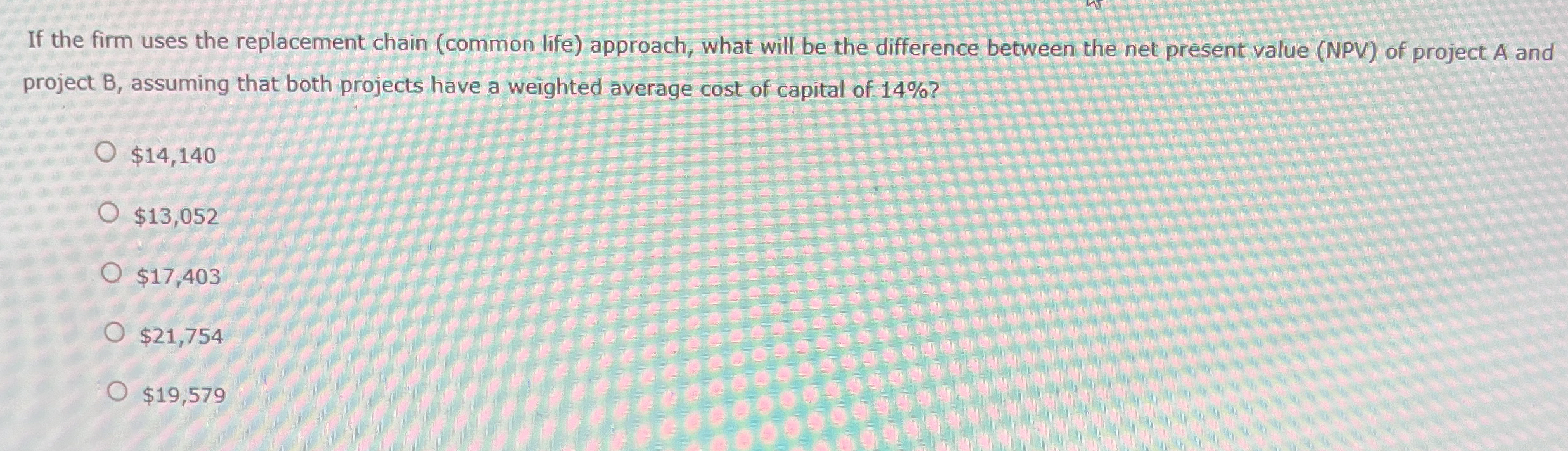 If the firm uses the replacement chain ( common